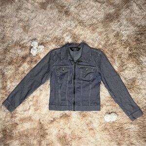 Norma kamali striped denim jacket